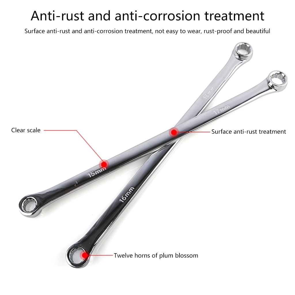 Extra Long Box End Wrench Set Metric Combination Durable Aviation Spanner 6