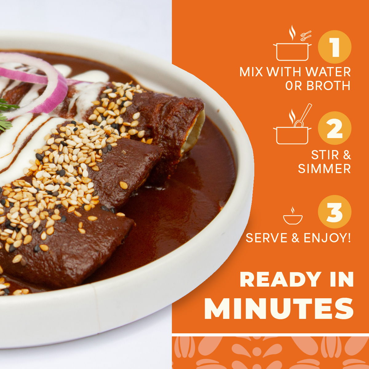 La Monjita Traditional Mexican Mole Sauce Powder Mix – Classic Dry Sauce Blend with Chiles, Cacao, Tortilla & Sesame Seeds (500g / 17.6oz Pouch, 17 Servings)