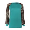thumbnail image 3 of Qiopertar Chemises à Manches Longues Raglan à Blocs de Couleur pour Femmes Grande Taille Col Rond Imprimé Léopard Patchwork Tunique Décontractée Blouses en Solde Livraison Gratuite jusqu'à 90 % de Réduction, 3 of 3
