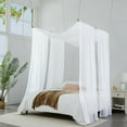 thumbnail image 3 of WARM HOME DESIGNS Set of 2 White & White King Canopy Bed Curtains in 55 x 288 Inch Size. BE White & White 288, 3 of 6