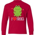 thumbnail image 3 of Inktastic I Love Frogs Long Sleeve Youth T-Shirt, 3 of 5