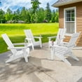 thumbnail image 2 of Sonerlic 4 Peaks Folding Outdoor Patio Adirondack Chair Wide Armrest for Lawn and Beach,White, 2 of 8