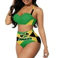 thumbnail image 2 of SEANATIVE Bathing Suit for Women Tummy Control Elastic Womens Swimwear Tankini Size M Jamaica Flag Kiss Lips Sexy Swimsuits for Women High Waisted, 2 of 5