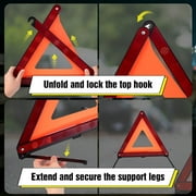 Car Emergency Roadside Kit, Safety Triangle Warning Kit 5 Packs with Foldable Reflective Road Triangles, Safety Vest and Gloves for Roadside Emergency