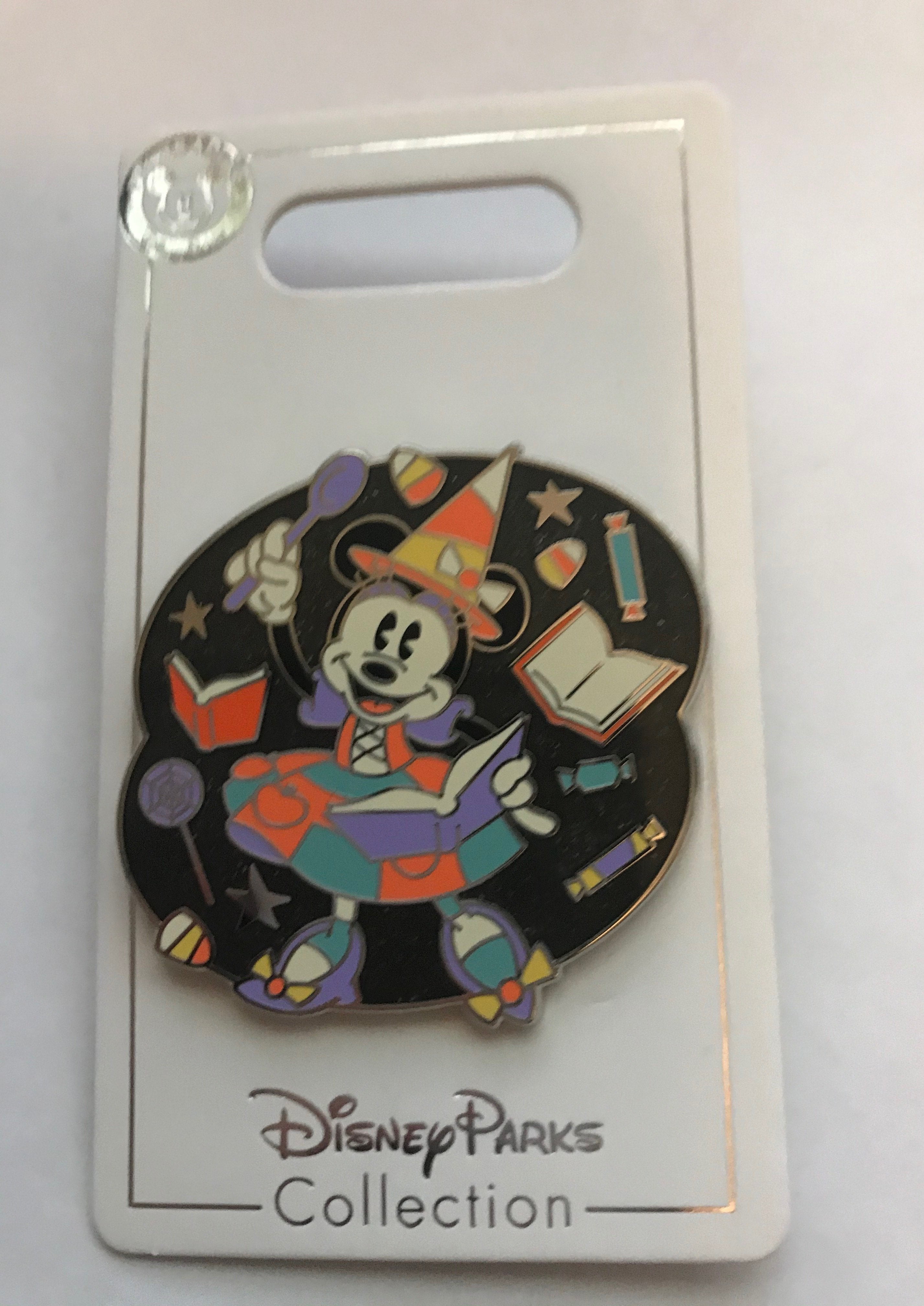 Disney Parks Halloween Minnie Mouse Bruja Pin Nuevo Con Tarjeta 