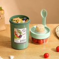 thumbnail image 4 of Portable Salad Cups Container Plastic with Lid and Fork Overnight cup Breakfast Oatmeal Cereal Nut Yogurt Cup School Lunch Box Pink-S, 4 of 6