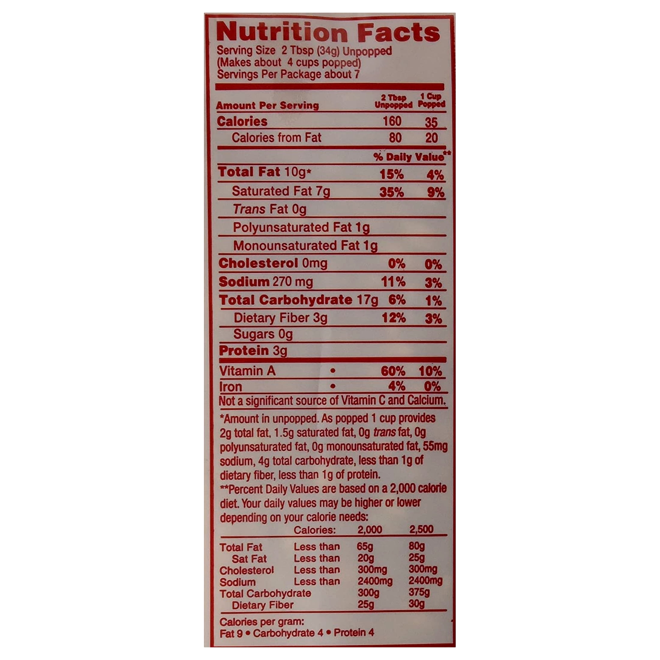 Gold Medal 2836 Gluten-Free Popcorn 8 oz