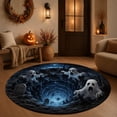 thumbnail image 4 of 3D Halloween Rug, Candy Corn Abyss Quilted Round Mat, Halloween Quilted Round Rug 3D Illusion, Soft & Durable Fabric Non- Modern Home Decor (40cm/15.75in,60cm/23.62in,80cm/31.5in, Style ), 4 of 6
