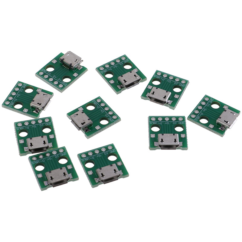 10Pcs MICRO USB to DIP Adapter 5Pin Female Connector PCB Converter Board_ne 