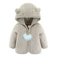 thumbnail image 2 of Bovxnpu Toddler Boys Girls Fall Winter Jacket, Girls Hooded Fleece Jacket Zipper Coat, Toddler Kids Boys And Girls Solid Color Cute Long Sleeve Heart Pendant Hooded Coat Jacket Suit, 2 of 4