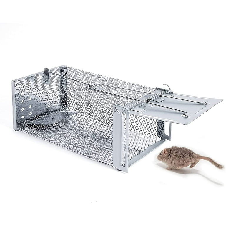 Live Mouse Trap, 1 Pack Human Rat Trap, Reusable Rodent Trap Rat Trap  Stainless Steel Cage For Indoor And Outdoor Home Garden (26.5 X 14 X 11Cm)