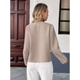 thumbnail image 6 of Women'S Short Elegant Jacket Top with Pockets Casual Fall Outfits Winter Coats Apricot Color L, 6 of 9