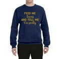 thumbnail image 3 of Wild Bobby, Gold Feed Me Tacos And Tell Me I'm Pretty Cinco de Drinco Cinco De Mayo Unisex Crewneck Sweatshirt, Navy, 3X-Large, 3 of 5