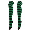 thumbnail image 2 of GILIGEGE High Thigh Socks Striped Over Knee Thin Tights Long Stocking for Women Leg Warmer Cute Stripe Socks for Teen Novelty Long Tube Cotton Sock for Halloween Party Costumes Army Green, 2 of 4