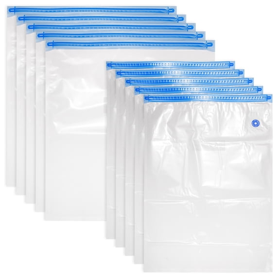 Unique Bargains Sous Vide Bags10PCS, Vacuum Food Sealer Bags With Air Valve Food Storage Bag 34cm x 26cm,34cm x 30cm