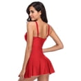 thumbnail image 4 of Traje de baño de una pieza con falda fruncida cruzada para mujer Adepaton WRHS-95-3, 4 of 5
