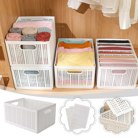 Clothes Compartment Storage Basket | Stackable Drawer Organizer for Wardrobe | Multi-Compartment Storage Box | Breathable Material | Fits Underwear, Accessories, Toys | 1 Storage Box   1 Divider