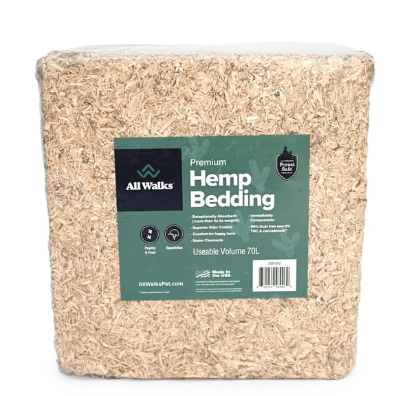 Industrial Hemp Animal Bedding for Odor Control in Chicken Coops: Useable 70L - 15lb. bag