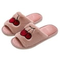 thumbnail image 3 of nsendm Female Shoes Adult Heated Slippers Women Slide Slippers Comfy Open Toe House Shoes Cotton Slippes Women Furry Slippers Watermelon Red 8, 3 of 7