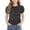 A140 Black, variant on WPPGONE Girls Puff Sleeve Tunic Short Sleeve Casual Graphic Tops Abstract Dash Pattern Soft Cotton Crewneck Basic Blouse Sweet Holiday Party Tees And Clothes
