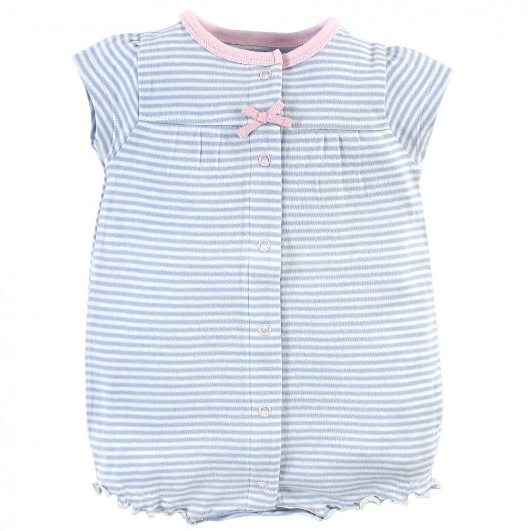 Touched by Nature Baby Girl Organic Cotton Rompers 3pk, Pink Rose, 12-18 Months