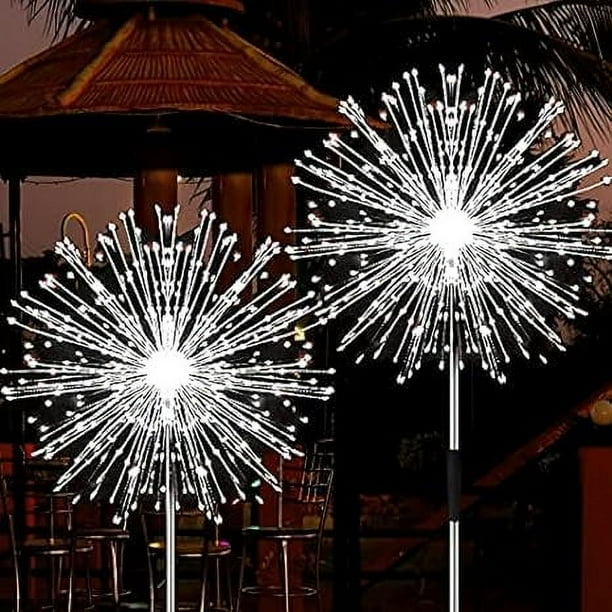 Luces de Fuegos Artificiales Solares JJGoo 2 Paquetes 135 LEDs Impermeables