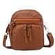 thumbnail image 1 of Bolso de hombro mini bolso cruzado | Bolso de cuero lavado con diseño de múltiples compartimentos | Correa ajustable | Soporte para teléfono celular de gran capacidad | Monedero | 23x19x11cm, 1 of 7