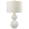 thumbnail image 2 of Ribbed Gourd Table Lamp in Gloss White Ceramic - LED, 2 of 3