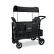 thumbnail image 4 of WONDERFOLD W4 Elite Stroller Wagon (4 Seater) - Collapsible Wagon Stroller with Seats with 5-Point Harnesses, Adjustable Push Handle, and Removable UV Sun Canopy, Charcoal Gray, 4 of 5