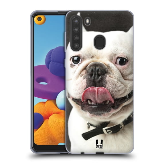 Head Case Designs Funny Animals Tongue Out Bulldog Soft Gel Case Compatible with Samsung Galaxy A21 (2020)
