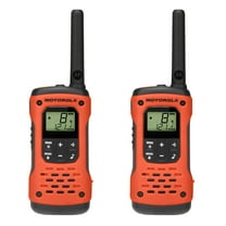 Motorola Solutions, Portable FRS, T605_H2O, Talkabout, Two-Way Radios, Rechargeable, 22 Channel, 35 Mile, Orange W/Black, 2 Pack