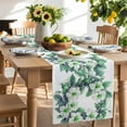thumbnail image 2 of Table Runner White Green Gardenias Wreath Table Decoration for Kitchen Dinning Floral Leaf Table Decoration for Indoor Outdoor Party Wedding Decor 13x72inch, 2 of 7