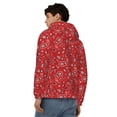 thumbnail image 4 of Honeii Red Paisley Floral Print Hoodies for Men, Pullover & Full Zip, Breathable Zip up Hoodie, Sweatshirt-3X-Large, 4 of 5