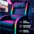 thumbnail image 3 of Furmax RGB LED Lights Gaming Massage Recliner Chair Racing Style Single Living Room Sofa Ergonomic Home Theater Seating with Massage Lumbar Support, Gray, 3 of 10