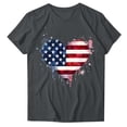 thumbnail image 3 of lcziwo Womens Memorial Shirts Summer Round Neck Short Sleeve Shirts Independence Day Graphic Patriotic Family T Shirt Gray S, 3 of 5
