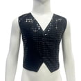 thumbnail image 5 of Kids Boys Girls Sequined Dance Hip Hop Performance Party Costume Vests Jacket Waistcoat for Prom Wedding Dance Costumes, 5 of 6