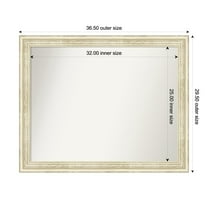 Amanti Art Custom Wall and Bathroom Mirror (29.5 x 36.5 in.), Country White Wash Frame