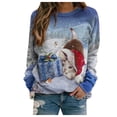 thumbnail image 1 of Noël Femmes Pull Col Rond Hiver Cardigan Mi Longueur Veste Graphique Imprimé Sweatshirt de Mode Longue Sleeve Fermeture Blouse Hoodie Soft Outwear, 1 of 4