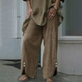 thumbnail image 2 of BLVB Summer Beach Pants for Women Casual Lightweight Baggy Wide Leg Pants Elastic High Waist Womens Palazzo Pants, 2 of 5