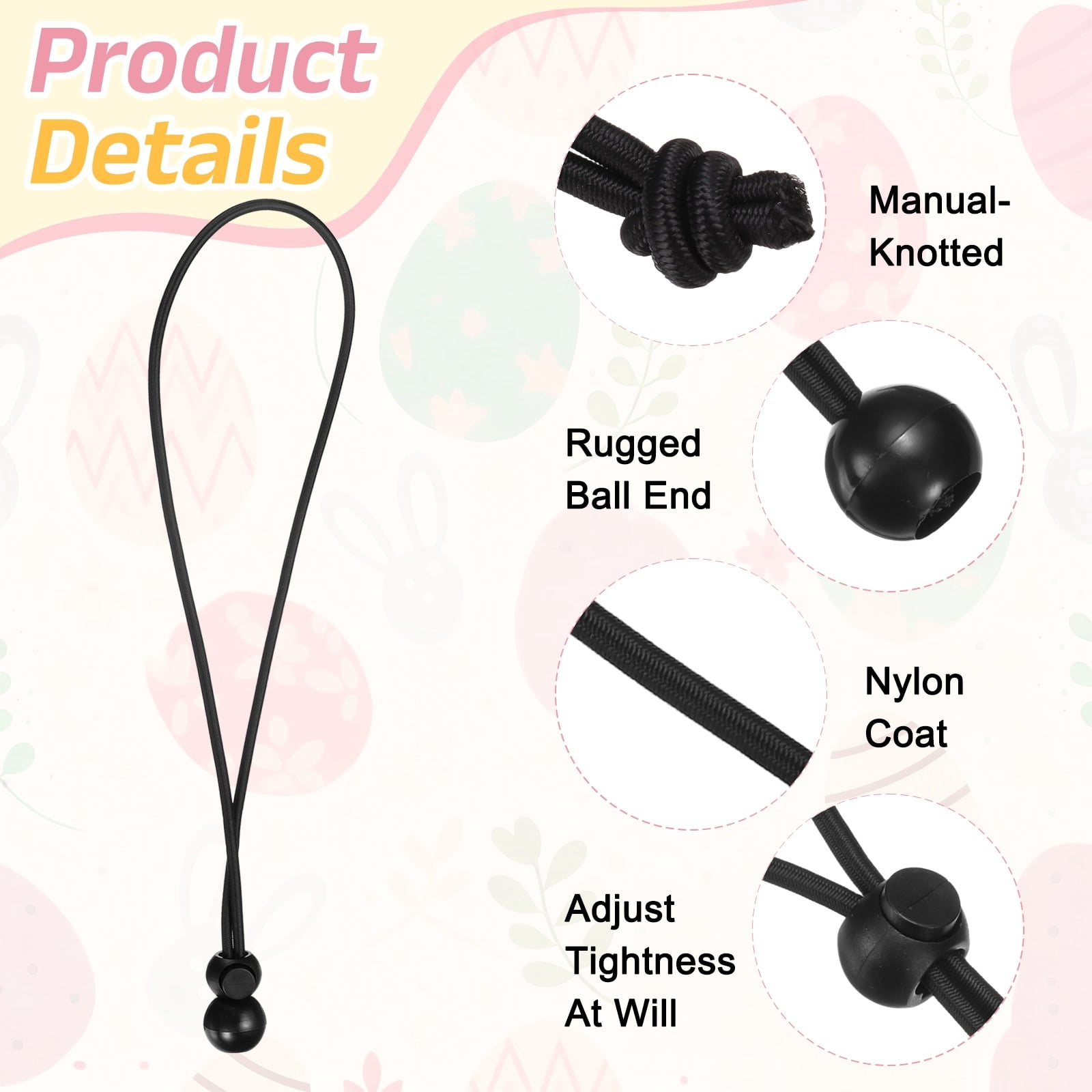 Uxcell Ball Bungee Cords, (30cm / 12 Inch, Black) (20 PCS) Universal Bungee Tie Downs, Suit for Shelter Camping Cargo Outdoor Roller Blinds Tents Canopies Tarp