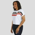 thumbnail image 5 of Women's WEAR by Erin Andrews White Cleveland Browns Cropped Center Stripe Dolman T-Shirt, 5 of 6
