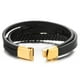 thumbnail image 5 of 1 pulsera de cuero trenzado con número de amor infinito de tres filas (negro + dorado), 5 of 5