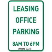 Leasing Office Parking 8 Am To 6 Pm Parking Sign Signboards Metal Sign Retro Vintage Tin Sign Metal Poster Wall Art Decor 8X12 Inches
