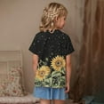 thumbnail image 4 of FamilyThread Toddler Girls Boys Fashionable Short Sleeve T-Shirt Flower Graphic Print Tunic Tops Crewneck Casual Summer Shirt For 3-13Y, 4 of 7