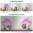 thumbnail image 4 of Garpsen Grow Light, 80 LEDs Full Spectrum Plant Lights for Indoor Growing with Clip, 3 Color Modes & 5 Dimming Levels Grow Lamp with Timer 6/12/16H, 360&Acirc;&deg; Adjustable, 4 of 7