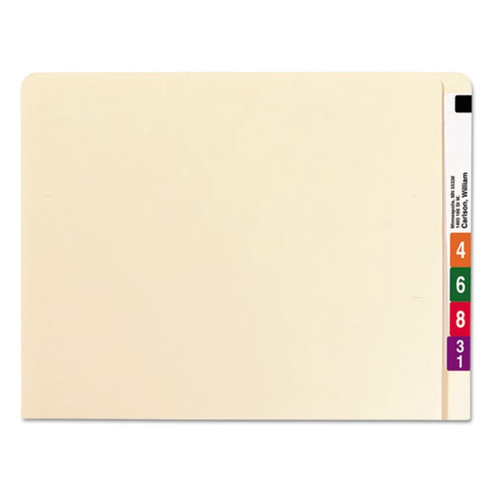 Smead, SMD24250, End Tab File Folders with Extended Tab, 100 / Box, Manila
