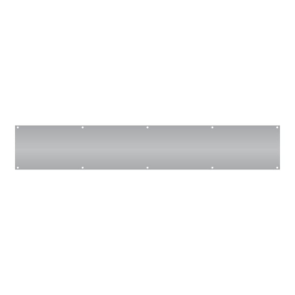 Randall Manufacturing Co., Inc / Plaque de Coup de Pied Satin Argent / 8” x 34” / Aluminium Lourd / Finition Moulin / Trous de Montage & Vis Inclus pour Installation / Protège des Marques & Rayures