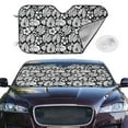thumbnail image 3 of Lsque Tropical Leaves Car Windshield Sun Shade | Accordion Folding Style Auto Shade for Car Truck SUV Van | Blocks UV Rays Sun Visor Protector | Small, 3 of 7