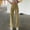 Khaki, variant on Women’s High Waist Jeans, Straight Wide Leg Button Zip up Denim Pants, Fashion Casual Loose Pants with Pockets