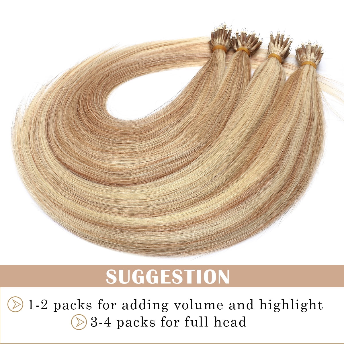 SEGO 100% Remy Human Hair Extensions Micro Loop Hair Extension Nano Micro Bead Ring Thick Hair Piece Clearance